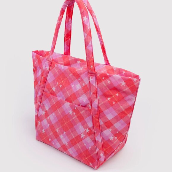 Baggu pink star plaid cloud bag NWT - Picture 2 of 3
